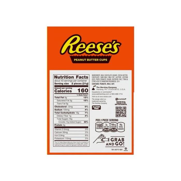 Puffs reese facts nutrition cup serving size nutritional calories food pts peanut butter choose board