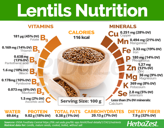 Red lentils nutrition facts